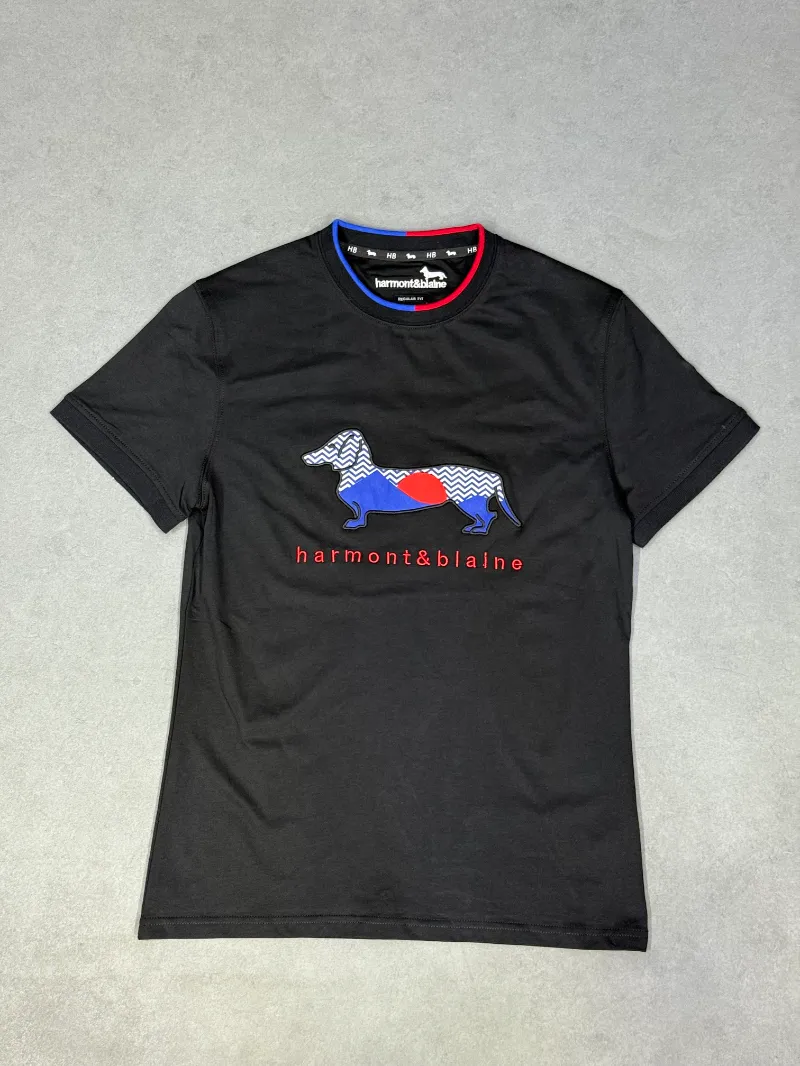 T-shirt harmont&bleine logo plage noir supergood