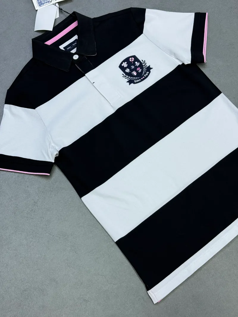 Polo demi-manche eden park a rayure white 2026 supergood — image 2