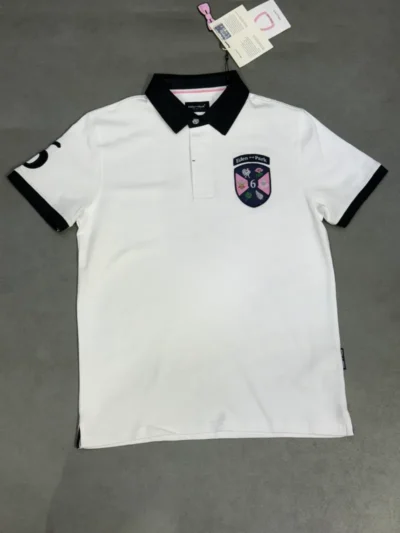 Polo demi-manche eden park blanc simple logo 2025 supergood