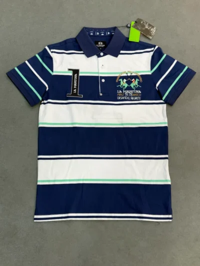 Polo demi-manche la martina first 1978 jeans bleu 2026 supergood