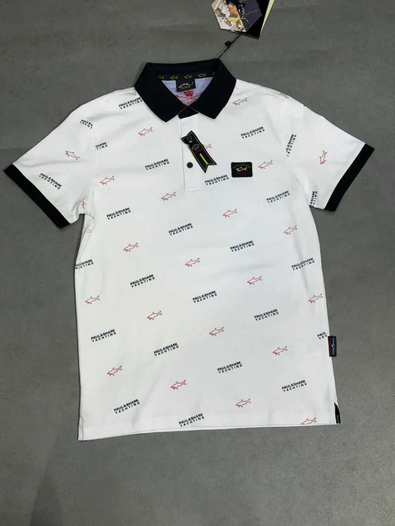 Polo demi-manche PAUL&SHARK yachting monogramme blanc supergood — image 2