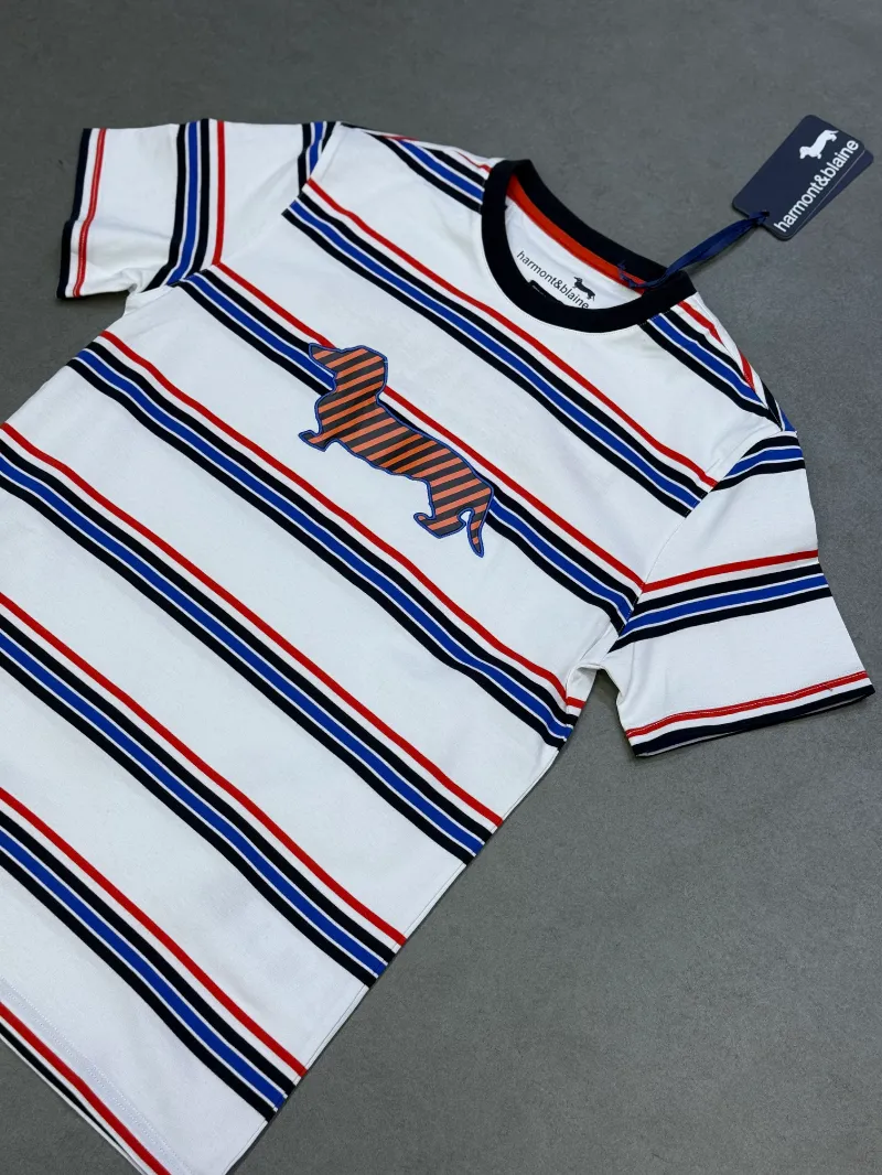T-shirt harmont&bleine a rayure 2026 white supergood — image 2