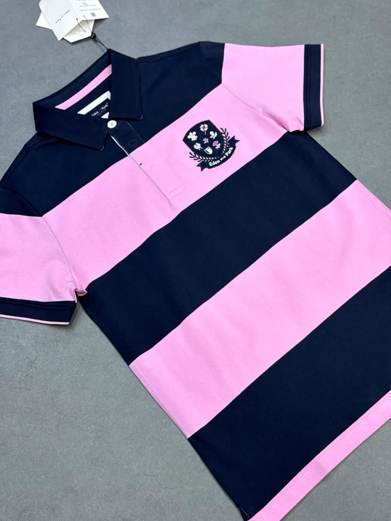 Polo demi-manche eden park a rayure pink 2026 supergood — image 2