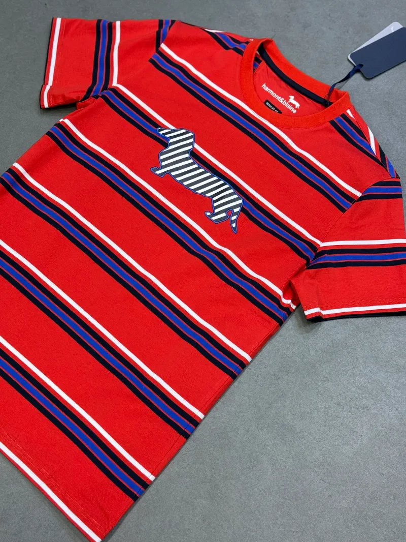 T-shirt harmont&bleine a rayure 2026 orange supergood — image 3