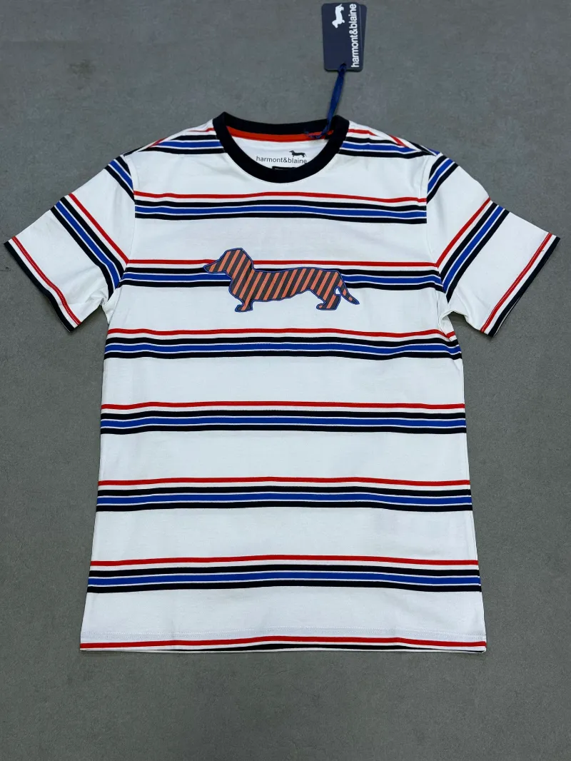 T-shirt harmont&bleine a rayure 2026 white supergood — image 3
