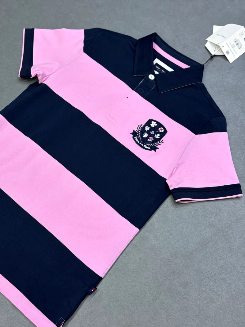Polo demi-manche eden park a rayure pink 2026 supergood — image 3