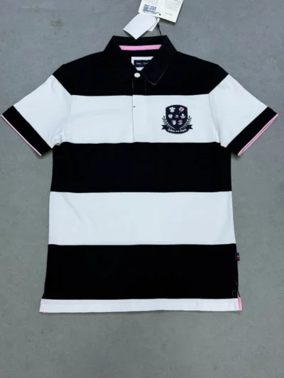 Polo demi-manche eden park a rayure white 2026 supergood