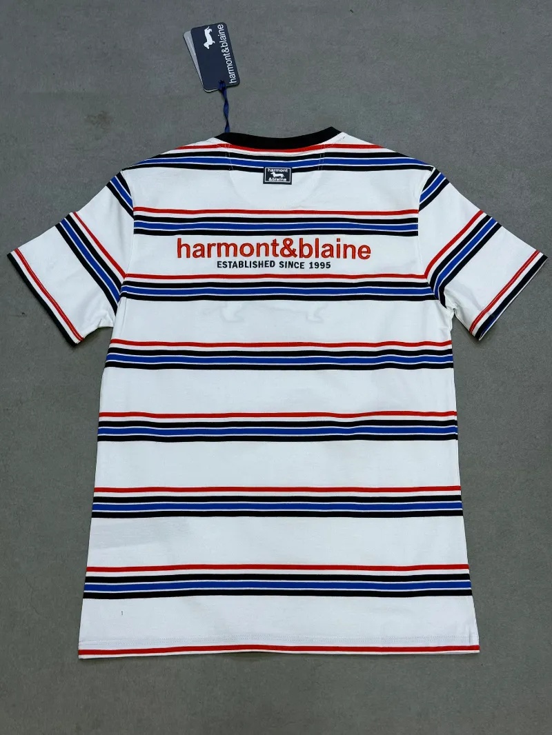 T-shirt harmont&bleine a rayure 2026 white supergood — image 4