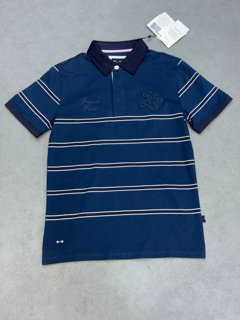 Polo demi-manche eden park bleu rayé blanc LP 2026 supergood